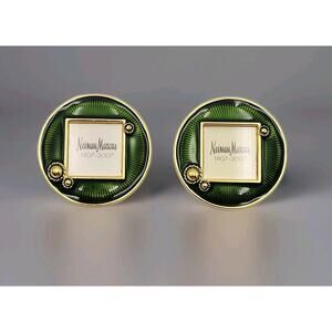 Set 2 Neiman Marcus Jay Strongwater 100th Anniversary Green Enamel Picture Frame
